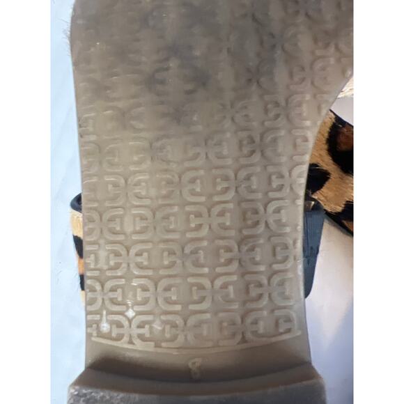 Sam Edelman Bernice Cow Hair Leopard Print Slide Sandals Size 8M - Picture 13 of 14